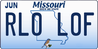 MO license plate RL0L0F