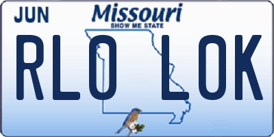 MO license plate RL0L0K