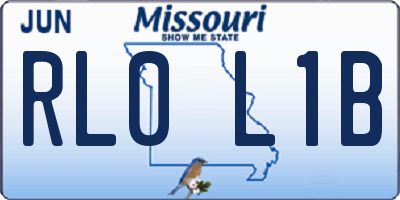 MO license plate RL0L1B