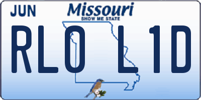MO license plate RL0L1D