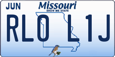 MO license plate RL0L1J
