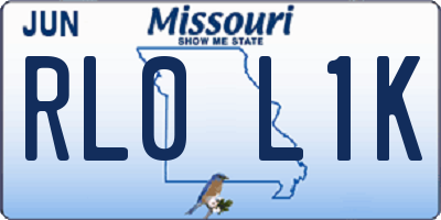 MO license plate RL0L1K