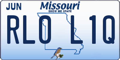 MO license plate RL0L1Q
