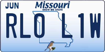MO license plate RL0L1W