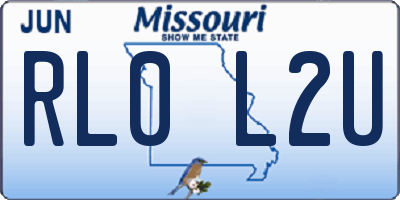 MO license plate RL0L2U