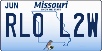 MO license plate RL0L2W