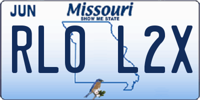 MO license plate RL0L2X