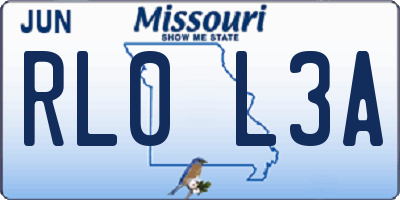 MO license plate RL0L3A