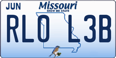 MO license plate RL0L3B