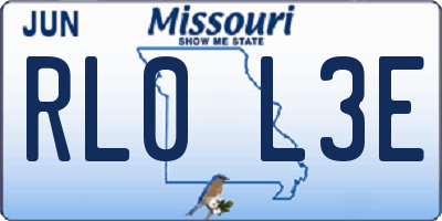 MO license plate RL0L3E