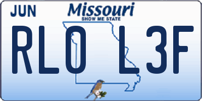 MO license plate RL0L3F