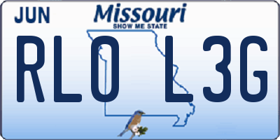 MO license plate RL0L3G
