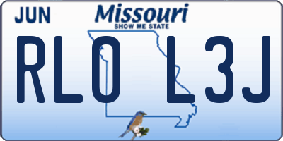 MO license plate RL0L3J