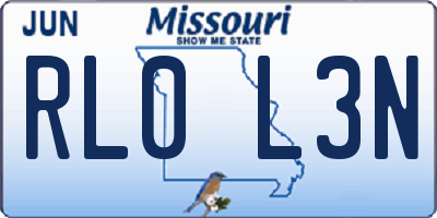 MO license plate RL0L3N