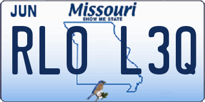 MO license plate RL0L3Q