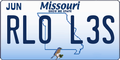 MO license plate RL0L3S