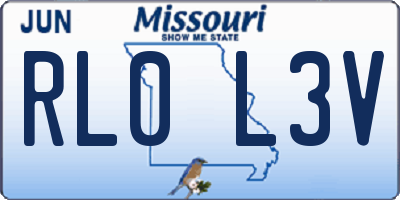 MO license plate RL0L3V