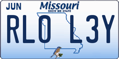 MO license plate RL0L3Y
