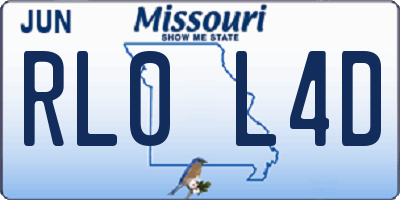 MO license plate RL0L4D