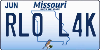 MO license plate RL0L4K