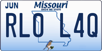 MO license plate RL0L4Q