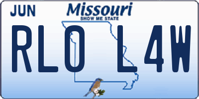 MO license plate RL0L4W