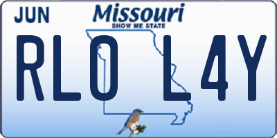 MO license plate RL0L4Y