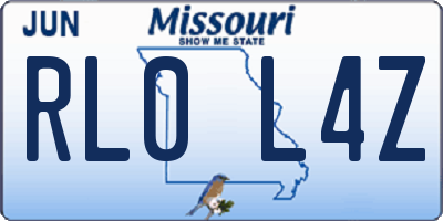 MO license plate RL0L4Z