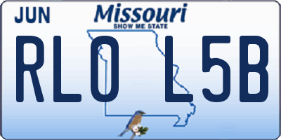 MO license plate RL0L5B