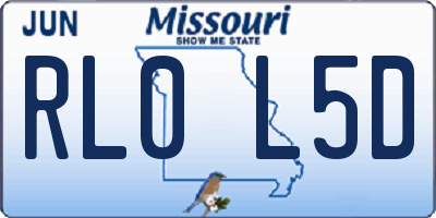 MO license plate RL0L5D