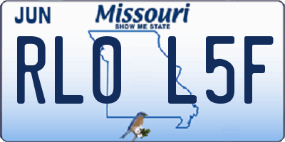MO license plate RL0L5F