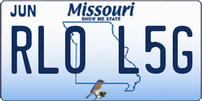 MO license plate RL0L5G