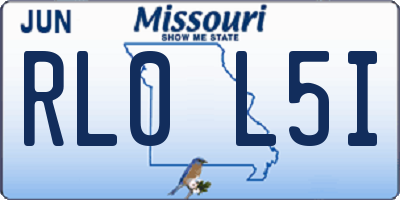 MO license plate RL0L5I