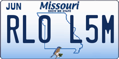 MO license plate RL0L5M