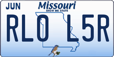 MO license plate RL0L5R