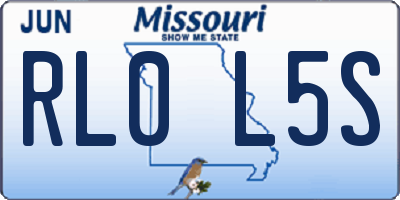 MO license plate RL0L5S