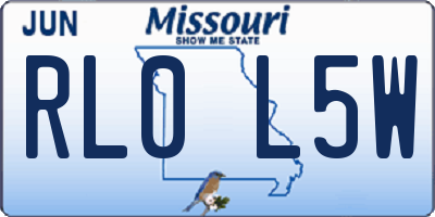 MO license plate RL0L5W