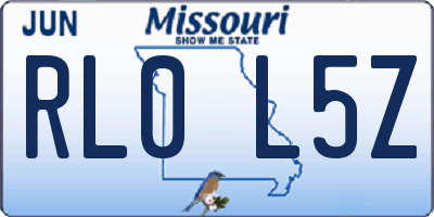 MO license plate RL0L5Z