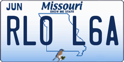 MO license plate RL0L6A