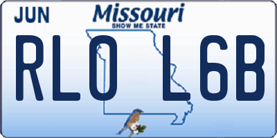MO license plate RL0L6B
