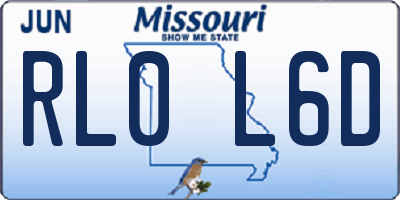 MO license plate RL0L6D