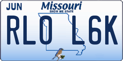 MO license plate RL0L6K