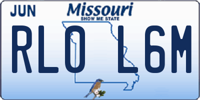 MO license plate RL0L6M
