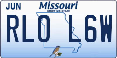 MO license plate RL0L6W