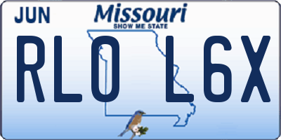MO license plate RL0L6X