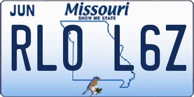 MO license plate RL0L6Z