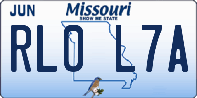 MO license plate RL0L7A