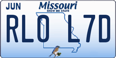 MO license plate RL0L7D