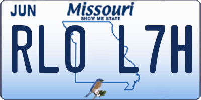 MO license plate RL0L7H