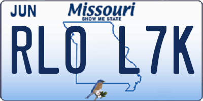 MO license plate RL0L7K